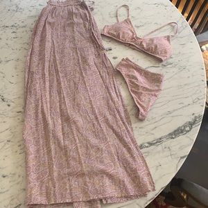 J crew paisley bikini set with matching maxi skirt
